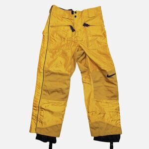 Vintage Mustard Yellow Nike ACG Outer Layer 3 Swoosh Snowboard Ski Pants Size S
